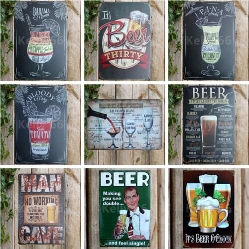 [ Kelly66 ] Beer Cheers Bahama Mama Man Cave Metal Sign Home Decor Bar Wall Art Painting 20*30 CM Size JT-2