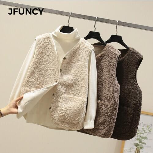 JFUNCY 2020 Autumn Winter New Korean Version Women Vest Coat Casual Fashion Waistcoat Girl