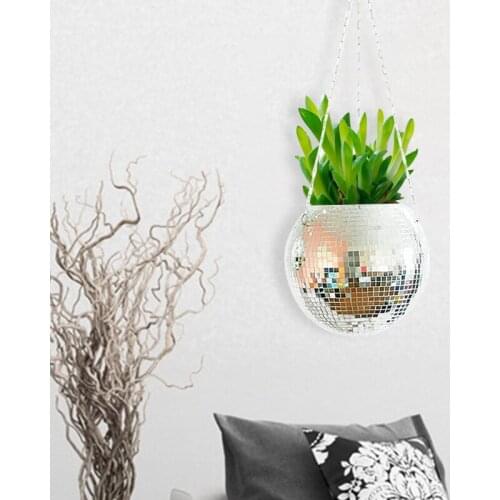 NEW Plant Pot Disco Ball Shape Planter Hanging Basket Vase Hanging Planter Flower Pots For Indoor Flowers Home Decor macetas