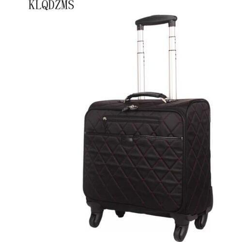 KLQDZMS high quality Multi-functional business oxford Rolling Luggage Spinner 17inch Men Suitcase Wheels Women Carry On Travel