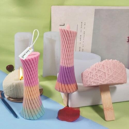 Creative Ice Cream Silicone Mold Kitchen Accessories Birds Nest Cylindrical Candle Mold Candke Making Kit Fondant Cake Mold