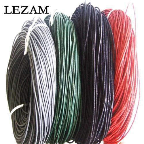 2meter Fashion Jewelry Real Quality 2mm Round Rough Leather Cord For Necklace Or Bracelet Jewelry Findings