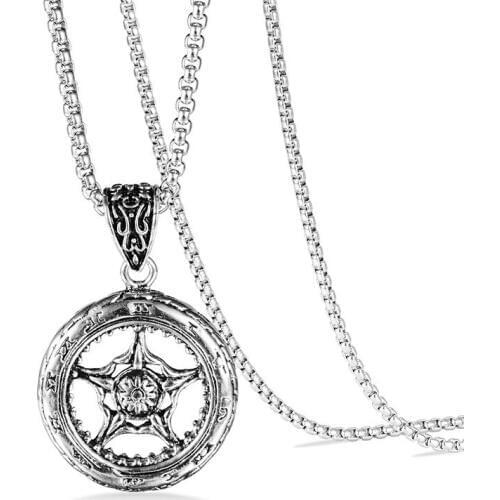 2019 Moana Kolye Steel Necklace Male Personality Hip-hop Punk Restoring Ancient Ways Six-pointed Pendant Accessories Wholesale