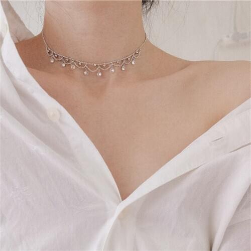 New Arrival Crystal Pendant Necklace For Princess Clavicle Accessories Fashion 925 Silver Necklace Female Crown Jewelry Lady