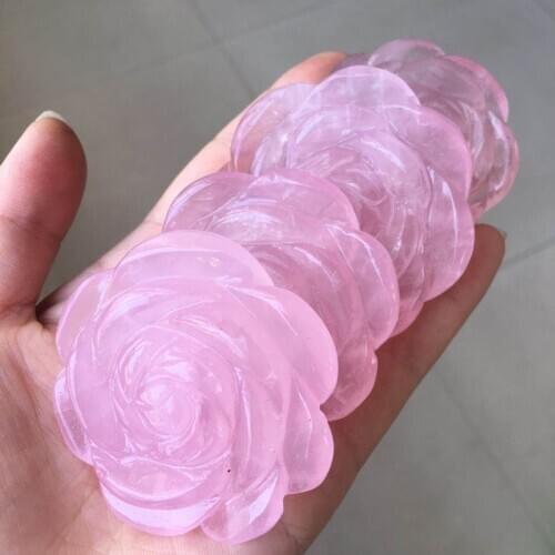 Rose quartz flower natural stones and minerals crystals gemstones healing pedras para artesanato feng shui modern home decor