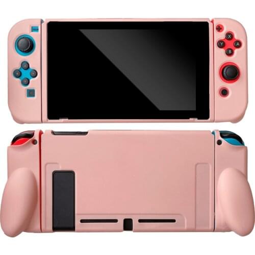 Pink Soft Silicone Case for Nintendos Switch Ergonomic Non-slip Protective Skin Cover for NS Switch Console Silicone Soft Cover