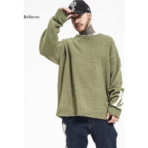 Loose Skeleton Bone Printing Sweater Men Woman High Quality Crewneck Vintage Green Sweatshirts