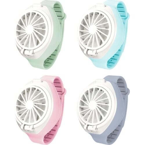 1PC USB Rechargeable Fan With Comfortable Wrist Strap Portable Mini Watch-Shaped Air Cooling Fans For Indoors Outdoors Travel