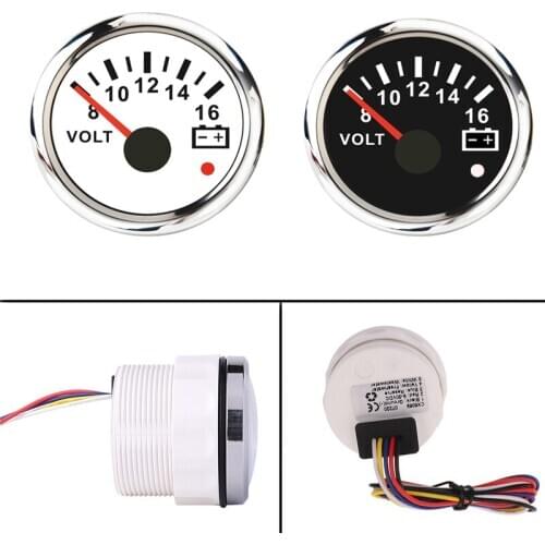 52mm Voltmeter 8-16V/16-32V Volt Meter Gauge Voltage For Marine Boat Car Truck Motorcycle RV Red Backlight 12V/24V Accessories
