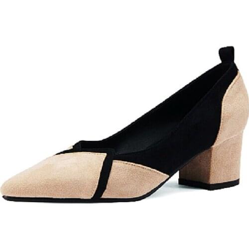 High Heels Women Pumps Sexy casual slip-on shoes Pointed Toe Parties Dress Slip-on Summer Genuine Fur size 33-43 women shoes