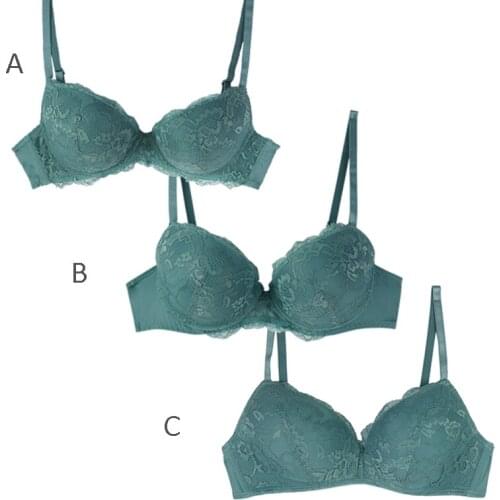 Women Sexy Underwear Lace Bra with Pad Cup Adjustable Shoulder Strap Female Lingerie