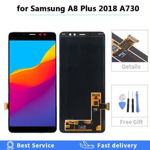 LCD Screen for Samsung Galaxy A8 Plus 2018 A730 A730F A730X Display Touch Digitizer Replacement LCD Can adjust AMOLED Quality