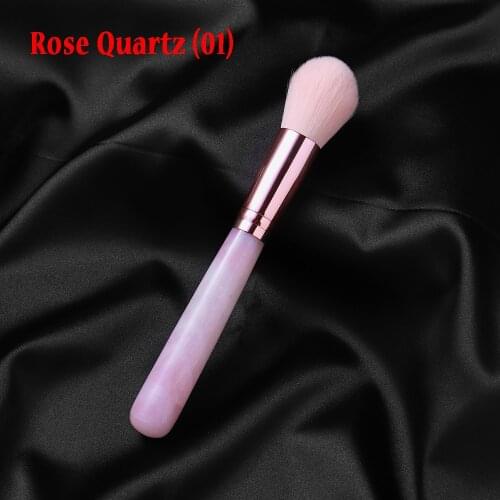 1pc Natural Rose Quartz Gemstone Blush Makeup Brush Energy Professional Soft Hair Cosmetics Multifunctional Makeup Beauty Tool