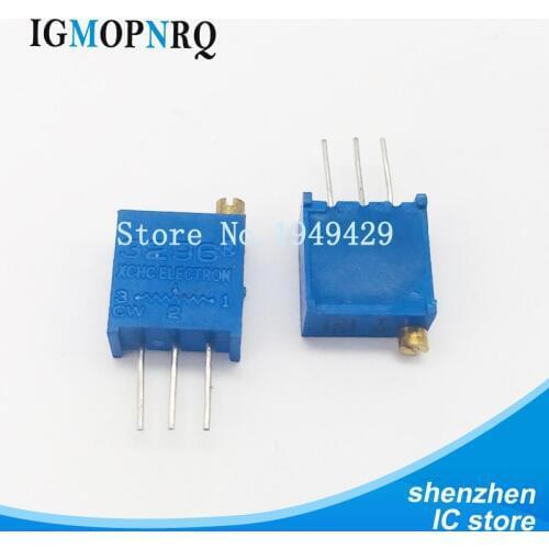15valuesX1pcs=15pcs 100ohm-2Mohm 0.5w 3296 3296w Variable Resistors MultiTurn trimmer adjustable precision Potentiometer kit