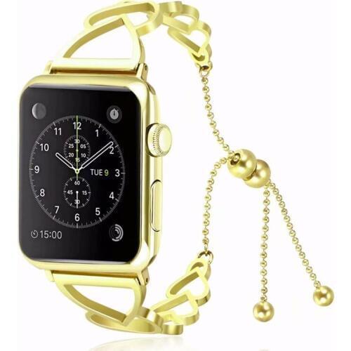 40mm 44mm Love Style Watch Strap for Apple Watch 4 Women Link Buckle 38 42 Bracelet Straps for i-Watch 1 2 3 As Girl Gift