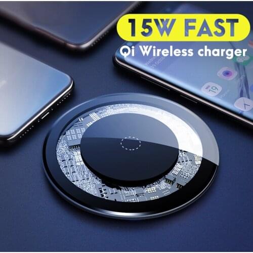Qi 15W Fast Wireless Charger Pad For iPhone 12 Pro Max Mobile Phone Quick Charging Lightweight and Portable Wireless USB Charger