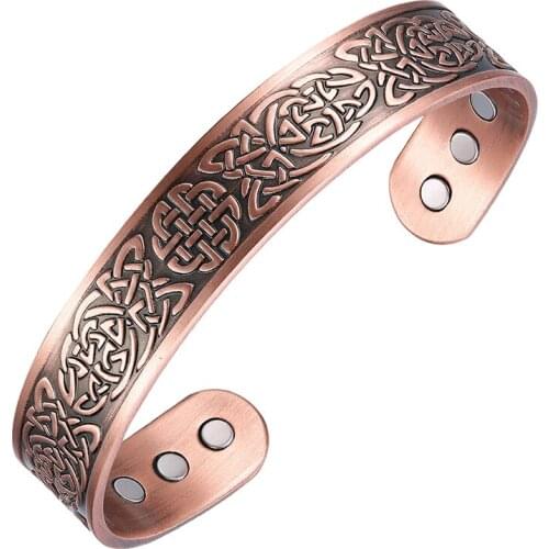 Oktrendy Pure Copper Bracelets for Men Energy Magnetic Bangle Benefits Men 15mm Open Cuff Bracelets Bangles Health Care Jewelry