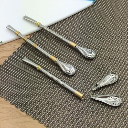 Tea Filter Yerba Mate Stainless Steel Tea Straws Bombilla Gourd Reusable Tea Tools Drinking Straw Spoon Washable Coffee Tea Tool