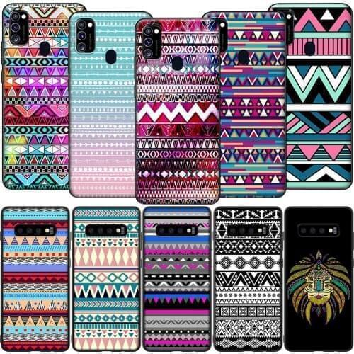 GX28 Aztec Tribal Tribe Colorful Silicone Soft Case for Samsung S6 S7 Edge S8 S9 S10 S10E S20 Fe S21 S21s S30 Ultra Plus Lite