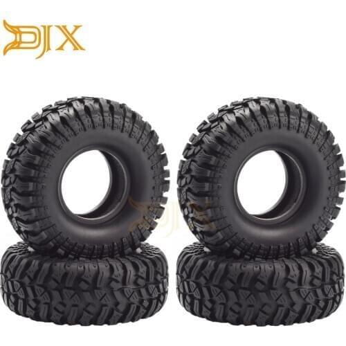 DJX 4PCS 114mm 1.9inch Rubber Wheel Tyre Tire for 1/10 RC Crawler Car Traxxas TRX4 Axial SCX10 D90
