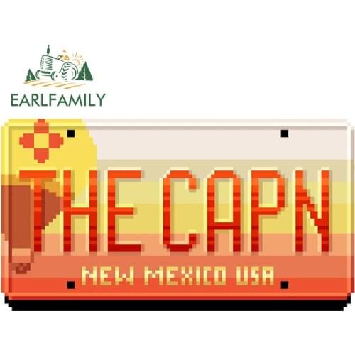 EARLFAMILY 13cm x 7.1cm for Jesse Pinkman Pixel Plate Funny Car Stickers Creativite Car Assessoires Windshield Decal DIY Decor