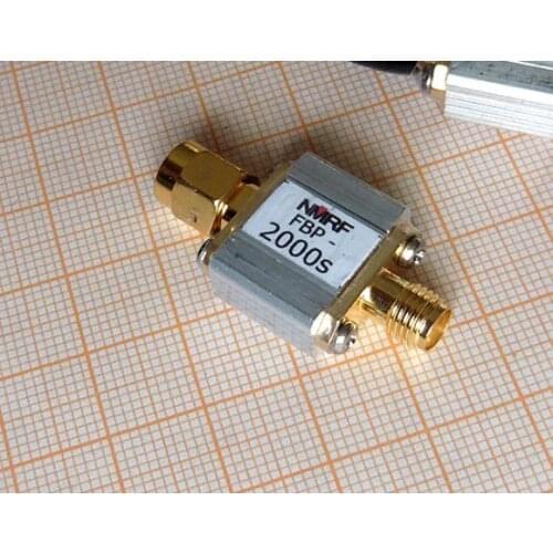 FBP-2000s 2000 MHz RF coaxial bandpass SAW filter, 1dB bandwidth 5MHz, SMA interface