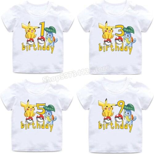 Pokemon Kids Graphic T Shirts Boutique Kids Clothing Toddler Girls Boys Clothes Pocket Monster Digital Print Cartoon Anime Tops