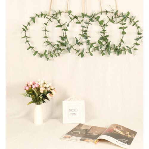 Garland Iron Ring Eucalyptus Cane Home Decor Green Vegetation Wreath Nordic Wind Wedding Party Decoration Garland