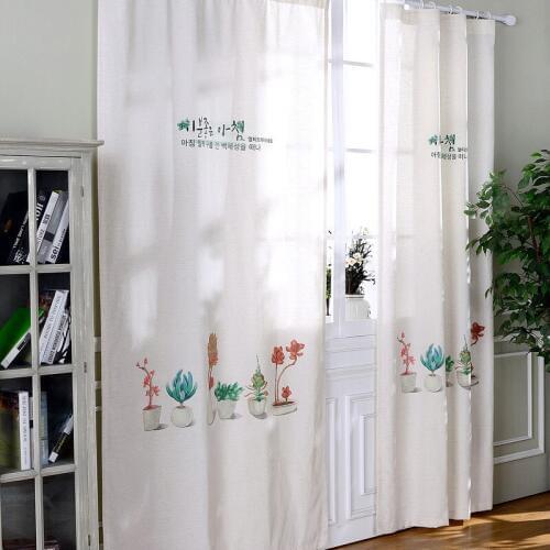 Hot!The new digital printing cotton textured curtains living room bedroom balcony