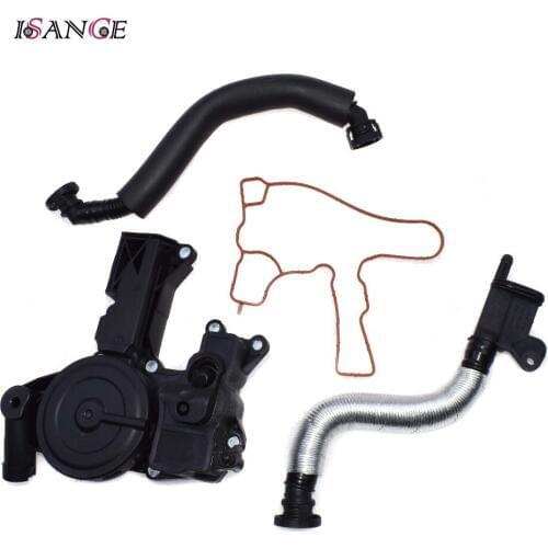 ISANCE Oil Separator Crankcase Hose Pipe & PCV Valve Gasket For VW Audi A3 A4 A5 Q5 TT Golf Jetta Passat Tiguan CC EOS Beetle