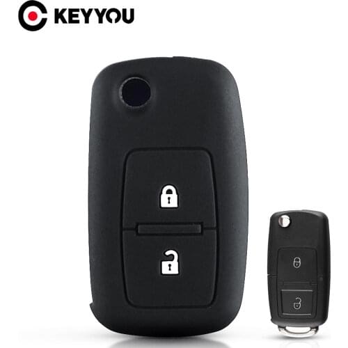 KEYYOU 2 Button Silicone Car Key Case For Vw MK4 Seat Altea Alhambra Ibiza Polo Golf 4 5 6 Transporter Amarok Remote Fob Cover