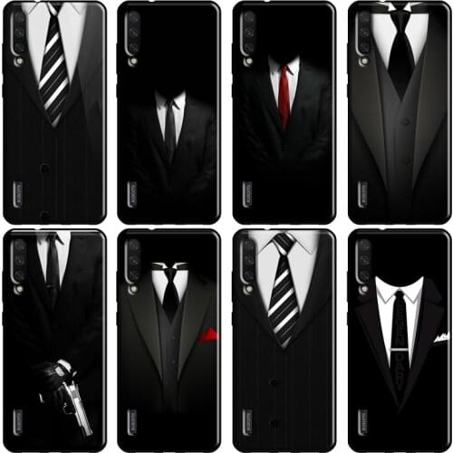 Man Suit Shirt Tie Soft For Xiaomi Mi 11 9T 10T Pro 8 9 A1 A2 A3 Mi Note 10 Lite Phone Case For POCO X3 M3 Cover
