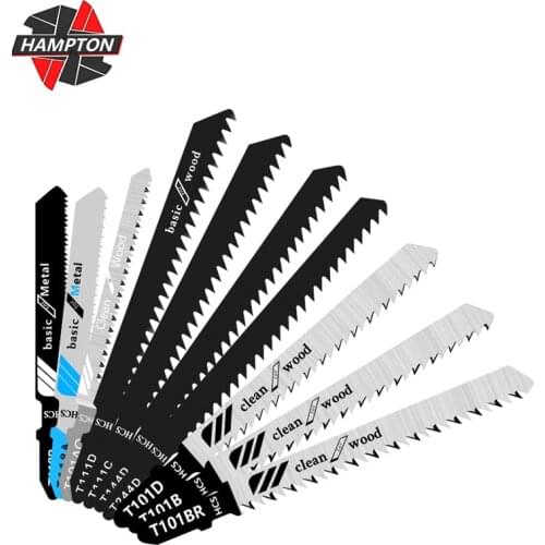 HAMPTON Jig Saw Blade 52pcs T-Shank Jigsaw Blade for Wood Metal Cutting Tool HCS Steel Saw Blade