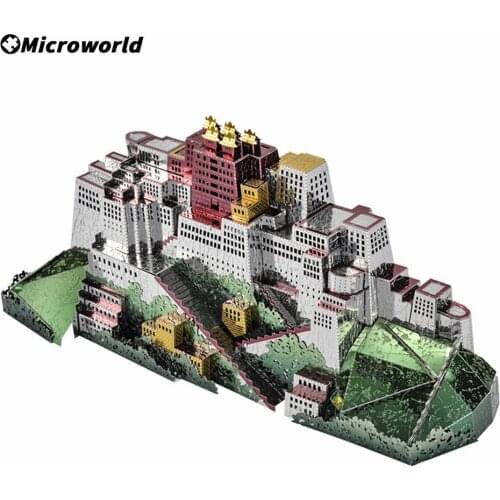 Microworld 3D Metal Puzzle Potala Palace Building Model Kits DIY Assembly Mini World Cut Jigsaw For Adult Educational Toys