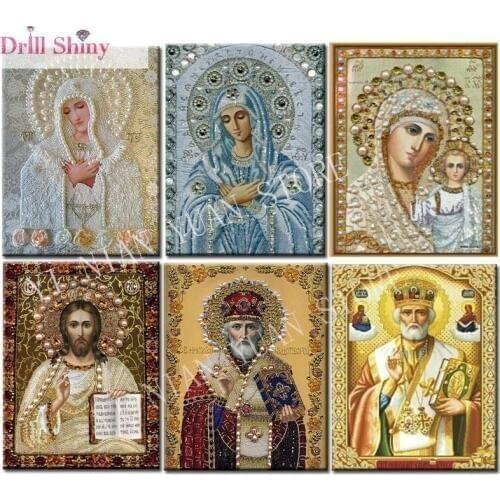 5D DIY Diamond Painting Diy Square Full Diamond Embroidery Icon Religion Rhinestones Cross Stitch Kits Mosaic Handicrafts MXF26
