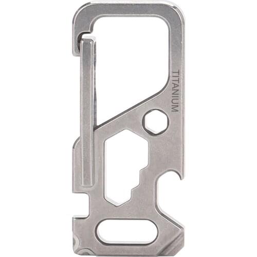 Outdoor Multi-Tool Titanium Alloy Clip Key Chain Spring Carabiner Holder Bottle Opener Wrench Bike Tool Carabiner
