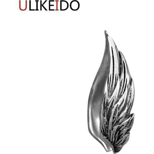 Pure 925 Sterling Silver Angels Wings Earrings Fashion Punk Thai Silver Jewelry Clip Earring For Men Women Christmas Gift 1163