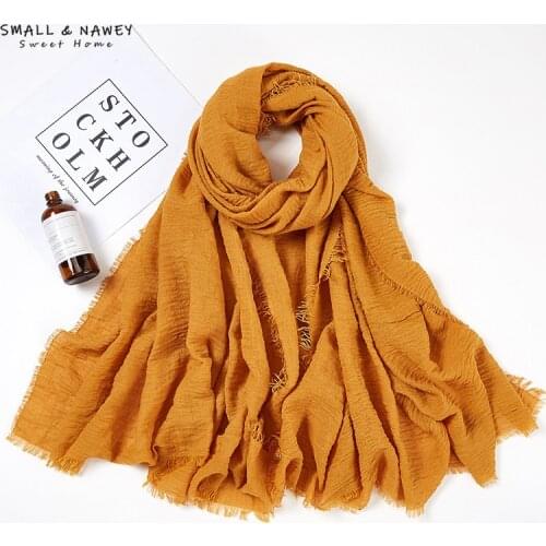 95*180CM Encrypted cotton and linen scarf Senxiao clear female Japanese scarf female literary long shawl dual-use silk scarf