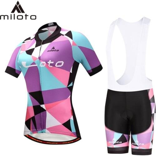 Miloto Short Cycling Jersey Suits Women MTB Shirt Bike Clothing Sets Ropa Ciclismo Bike Wear Clothes Road Bicycle Sport Wear