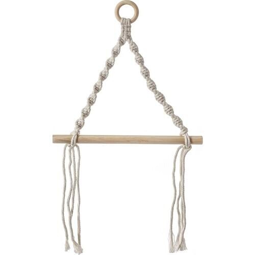 Nordic Wall Hangs Wooden Stick Bedroom Sitting Room Adornment to Braid By Hand Home Decoration Paper Towel Holder