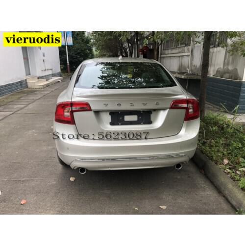 For Volvo S60 II Sedan 4-Door Spoiler ABS Material Car Rear Wing Primer Color For volvo T3T4 T5 T6 S60 Spoiler 2012-2019