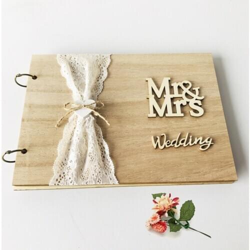40 Pages Mr&Mrs Wedding Signs Wedding Signature Guest Book Ornament Rustic Wedding Anniversary Gift Signature Book Decor