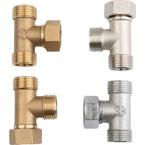 1pc Brass 1/2" Thread Tee Connector Copper Garden Irrigation Joints Water Pipe Tube Three Way Connector
