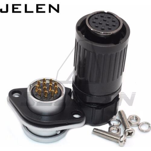 HE20, 12pin Waterproof connector plug and socket, Outdoor ship power connector, LED cable connector 12 pin male and female