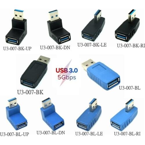 90 Degree 5Gbps High-Speed Left Right Up Down Angled USB 3.0 A Male To Female Adapter Connector For Laptop PC Drop ship