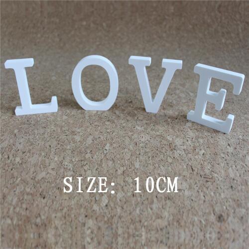 Artificial wood letters 10cm Artificial wooden white letters ZAKKA used for Home decoration Birthday wedding decoration Gift