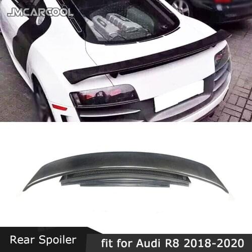 Carbon Fiber Material Rear Trunk Boot Spoilers FRP Unpainted Lip Wings For Audi R8 2018 2019 2020 Auto Racing Car Styling