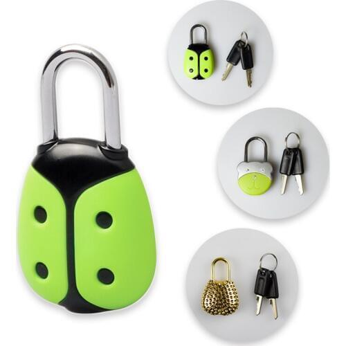 MUNKEES Padlock with Keys Mini Lock Bear/Purse/Beatle Lock Cute Gift Halloween Christmas for Luggages Suitcase Box Locker Mini