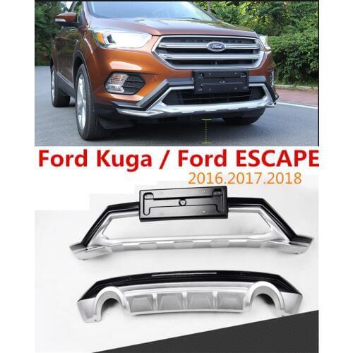 Auto BUMPER GUARD For Ford Kuga ESCAPE 2016.2017.2018 BUMPER Plate High Quality Brand New ABS Front+Rear Car Accessories