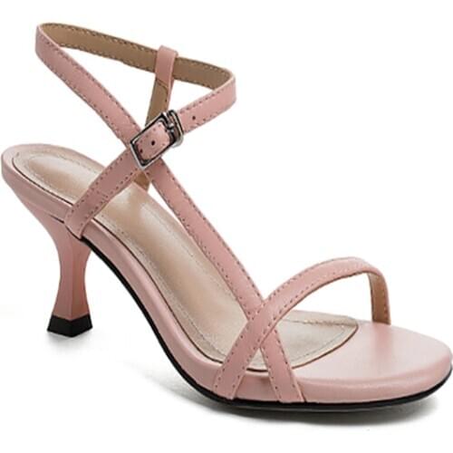 2020 Hot Sales Retro High Heels Open Toe Ankle Strap Summer Sandals Pumps Womens Shoes